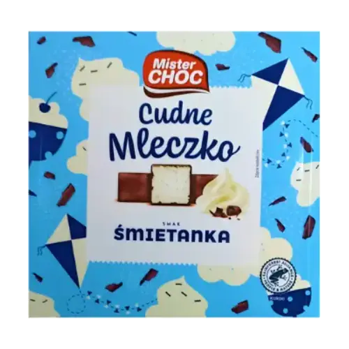 Цукерки Пташине молоко з кремом суфле MISTER CHOC Mleczko smak smietanka 380г Німеччина