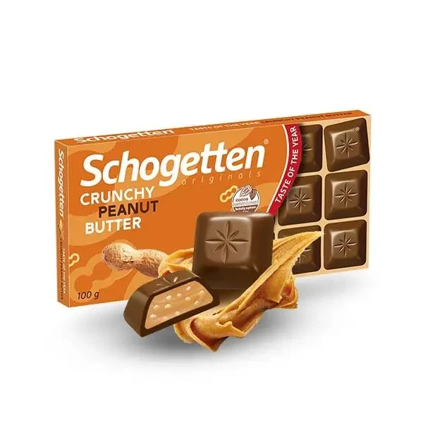 Шоколад молочний Кранчі й Арахісова олія Schogetten Crunchy Peanut Butter 100 г Німеччина