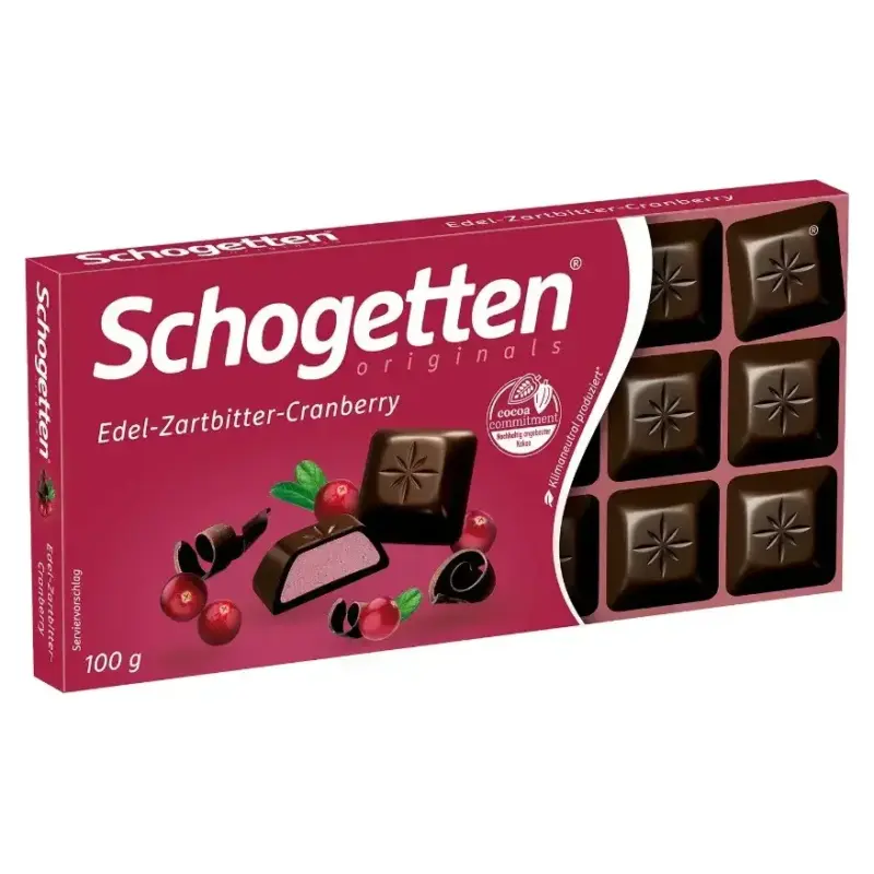 Шоколад чорний із журавлинним кремом Schogetten Dark Chocolate Cranberry 100 г, Німеччина
