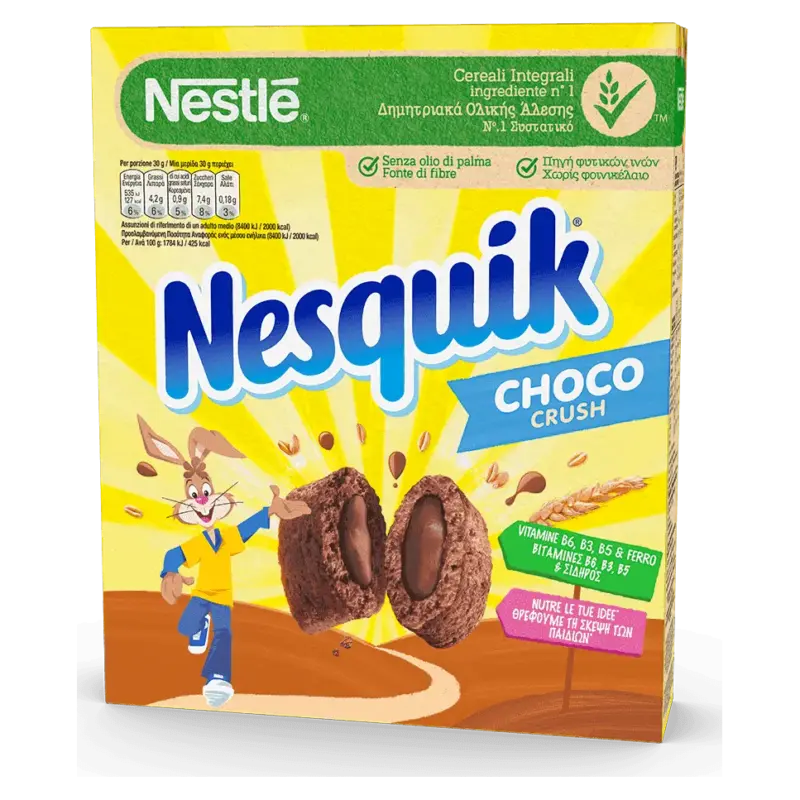 Шоколадні зернові подушечки Nesquik Choco Crush 35г Швейцарія