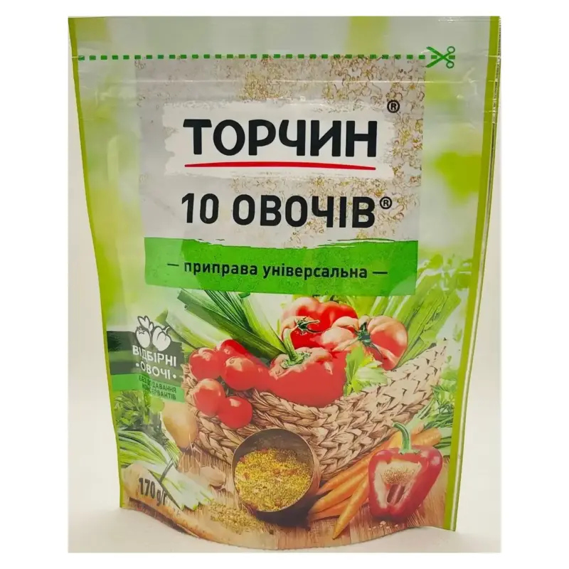 Приправа універсальна 10 овочів Торчин 170г