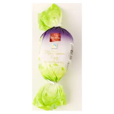 Яйце Марципан зі смаком сливи та мадери у темному шоколаді Favorina Marzipan Egg Madeira Win & Plum 100г Німеччина