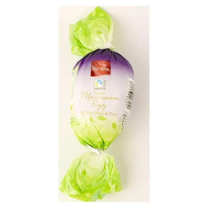 Яйце Марципан зі смаком сливи та мадери у темному шоколаді Favorina Marzipan Egg Madeira Win & Plum 100г Німеччина