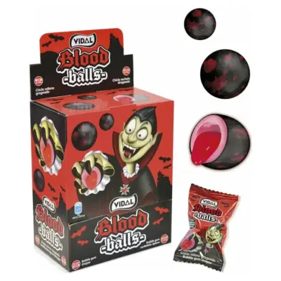 Жувальні гумки БЕЗ ГЛЮТЕНА Криваві Vidal Blood Balls (200шт х 5 г) Іспанія