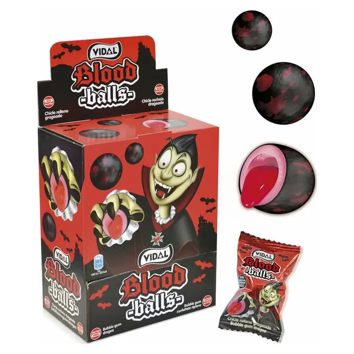 Жувальні гумки БЕЗ ГЛЮТЕНА Криваві Vidal Blood Balls (200шт х 5 г) Іспанія