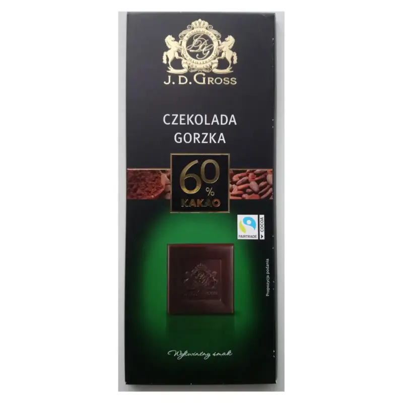 Шоколад чорний 60% какао J.D. Gross Czekolada Gorzka 125г Німеччина
