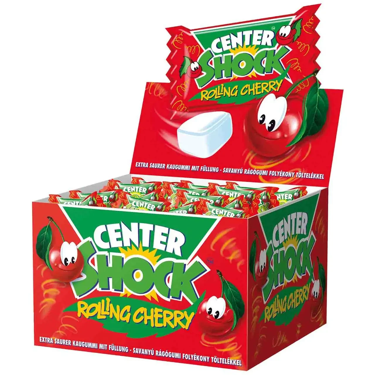 Жувальна гумка Center Shock Rolling Cherry (кисла вишня) 4г Італія