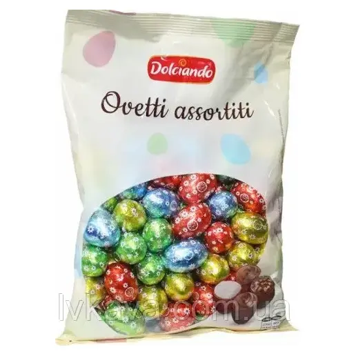 Шоколадні цукерки Асорті Великодні Яєчня Ovetti assortiti Dolciando 850 г Італія