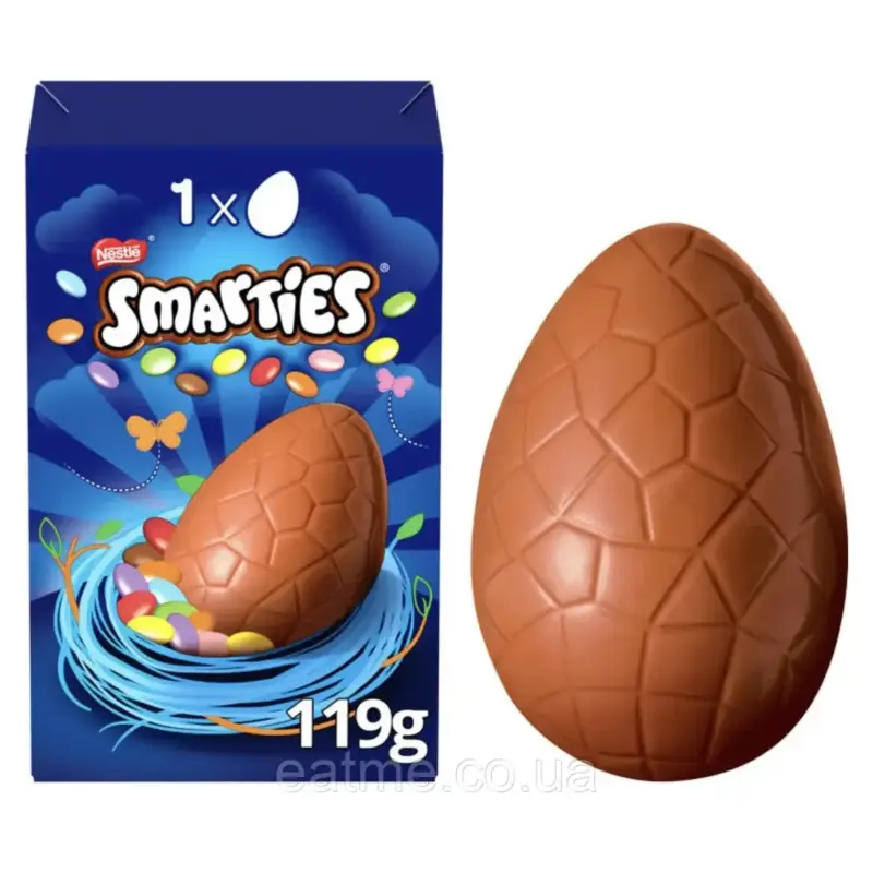 Шоколадне яйце з начинкою з драже в кольоровій глазурі Smarties Nestle 119 г Швейцарія