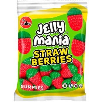 Желейні цукерки БЕЗ ГЛЮТЕНА Й ЛАКТОЗИ Полуничка Jelly Mania Strawberries Jake 100 г Іспанія