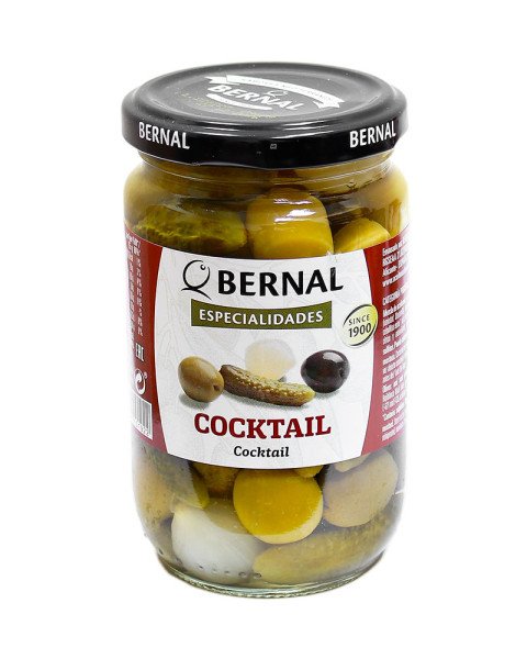 Оливки-коктейль з корнішоном та перловою цибулею БЕЗ ГЛЮТЕНУ Bernal Cocktail 300г Іспанія