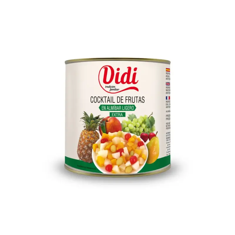 Фруктовий коктель у легкому сиропі БЕЗ ГЛЮТЕНУ DiDi Cocktail de Frutas 840г Іспанія