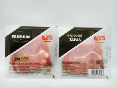 Хамон нарізка БЕЗ ГЛЮТЕНУ БЕЗ ЛАКТОЗИ Jomones Arroyo Especial Tapas, Premium (2х75г)150г Іспанія
