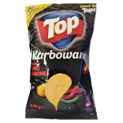 Чіпси хвилясті зі смаком чілі та лайму TOP karbowane Smak Chili Limonka 170г Польща