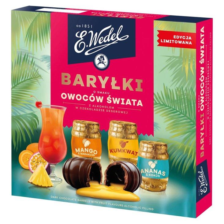 Шоколадні цукерки Бочки із фруктовими лікерами E.Wedel Barylki Owocow Swiata 200г Польща