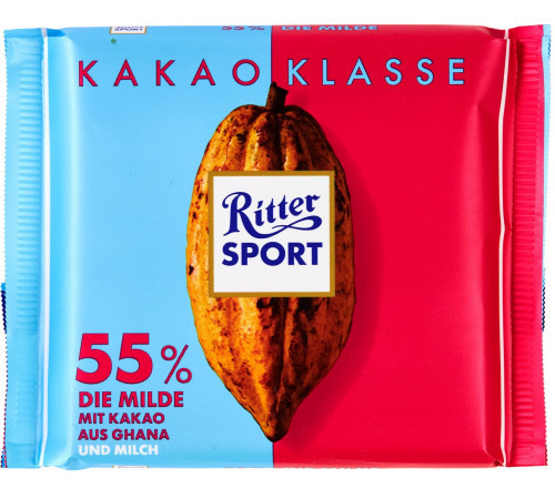 Шоколад чорний 55% какао Ritter Sport Kakao Klasse Німеччина 100 г