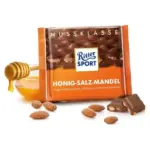 Шоколад Ritter sport HONIG-SALZ-MANDEL (з медом-солю-мінделем) Німеччина 100 г