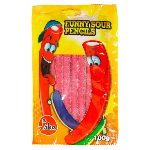 Желейні цукерки Кислий Забавний Олівець Jake Funny Sour Pencils 100г Іспанія