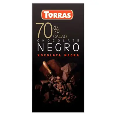 Шоколад чорний 70% какао БЕЗ ГЛЮТЕНА Torras Negro Іспанія 80г