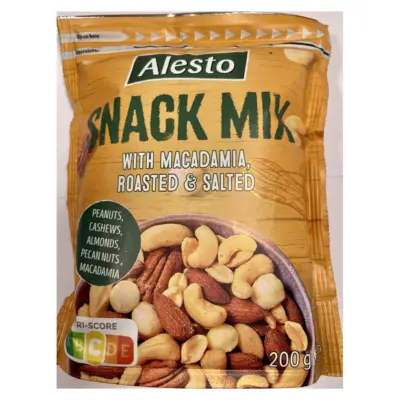 Горіховий мікс з Макадамією Alesto Snack Mix With Macadamia, roasted&salted 200г Польща