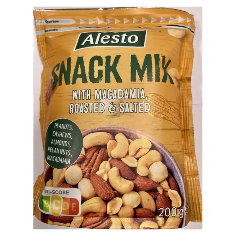 Горіховий мікс з Макадамією Alesto Snack Mix With Macadamia, roasted&salted 200г Польща