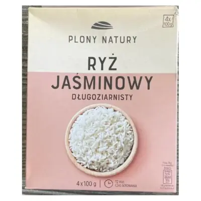 Рис довгозернистий Жасмин Plony Natury (4х100г) 400г Польща
