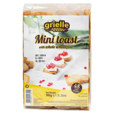 Міні-тости з борошна незбираного пшеничного зерна Grielle Mini Toast 90г Португалія