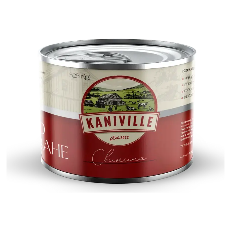 Тушкова свинина шматкова ТМ Kaniville 525г Україна