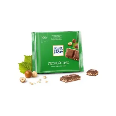Шоколад молочний із лісовим горіхом Ritter Sport Nuss-Splitter Німеччина 100 г