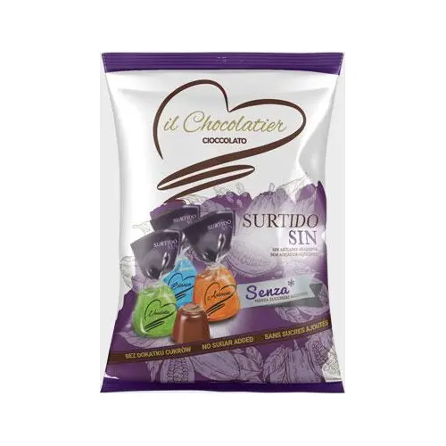 Цукерки в молочному шоколаді Асорті БЕЗ САХАРА Eurochoc il Chocolatier Surtido Sin Senza 150 г Іспанія