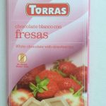 Шоколад без цукру та глютену Torras білий зі шматочками полуниці Іспанія 75 г