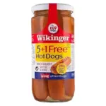 Сосиски копчені з м’яса птиці та свинини в розсолі Wikinger Hot Dogs 380г/240г Німеччина