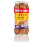 Сосиски копчені з м’яса птиці та свинини в розсолі Wikinger Hot Dogs 380г/240г Німеччина
