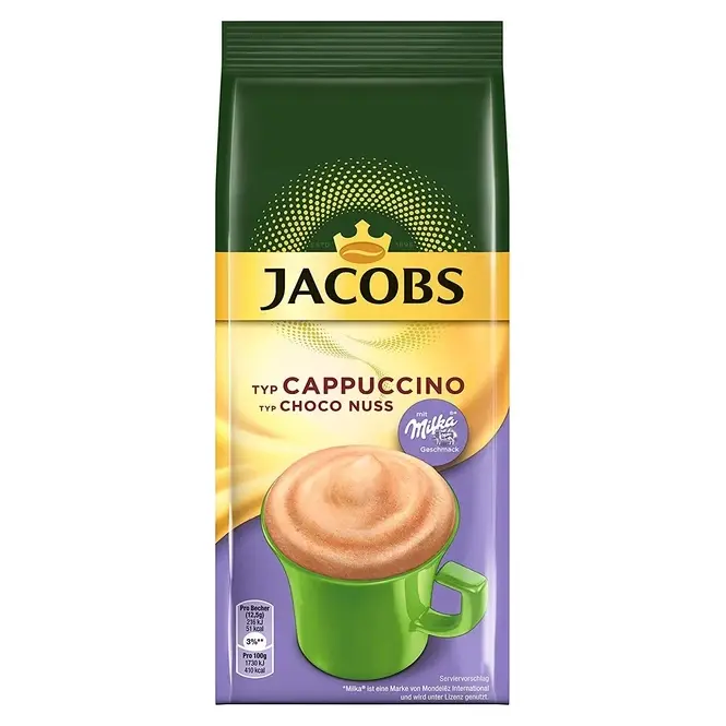 Капучіно шоколадно-горіховий з шоколадом Мілка Jacobs typ Cappuccino typ Choco Nuss 500г Нідерланди