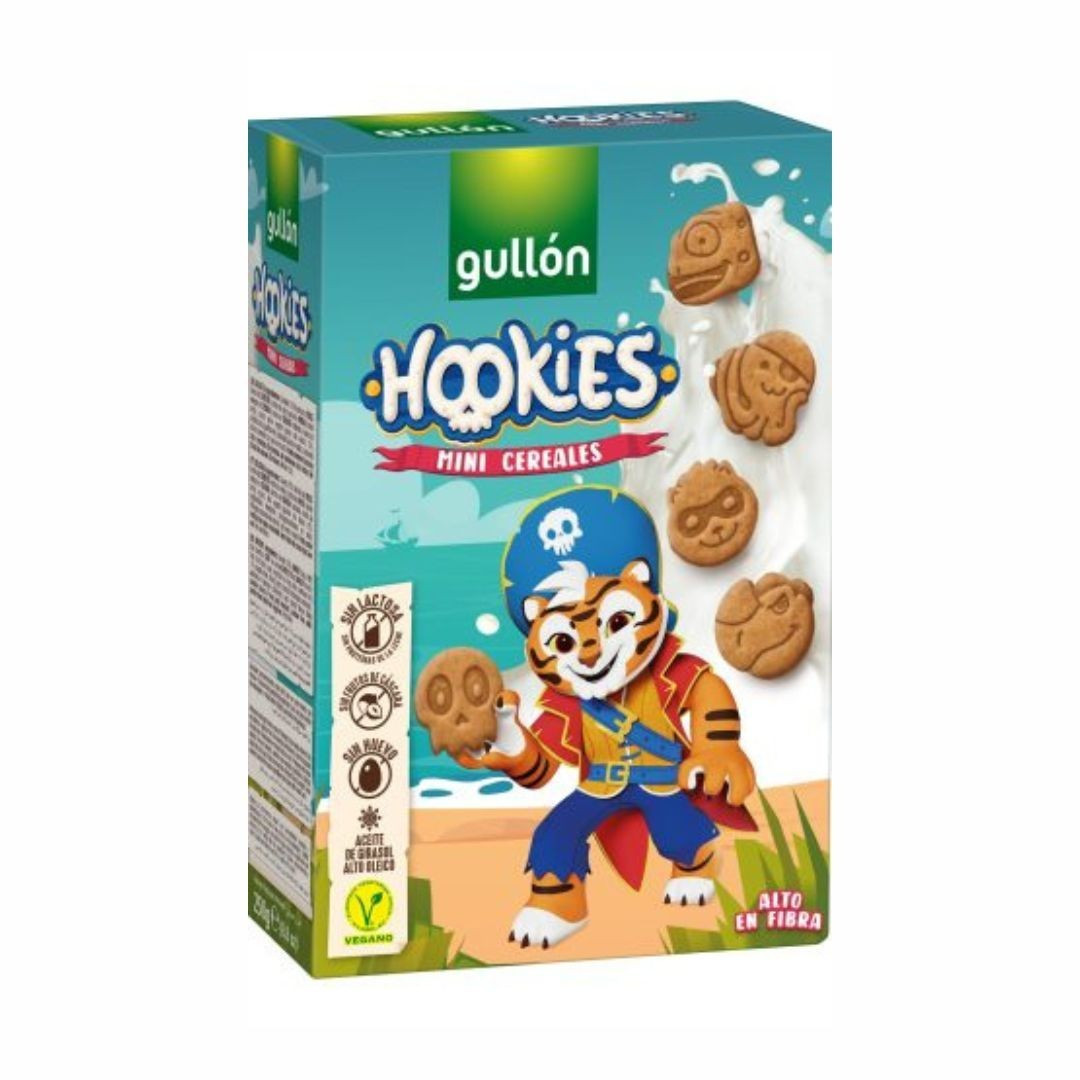 Печиво міні-фігурки Пірати без лактози, горіхів та яєць Gullon Hookies Mini Cereals 250г  Іспанія
