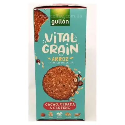 Злакове печиво з какао Gullon Vital Grain Cacao, Cebada&Centeno 250г Іспанія