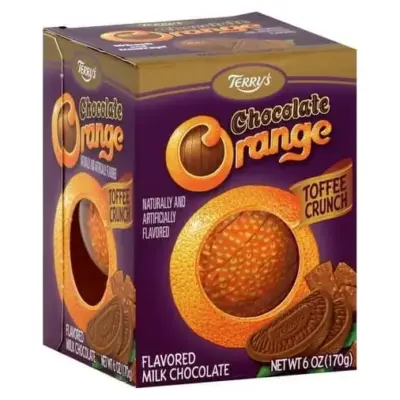 Шоколадний апельсин зі шматочками ірису Terrys Chocolate Orange Toffee Crunch 152 г Франція