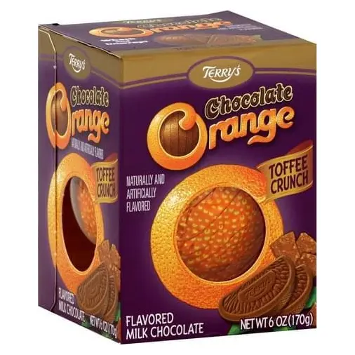 Шоколадний апельсин зі шматочками ірису Terrys Chocolate Orange Toffee Crunch 152 г Франція
