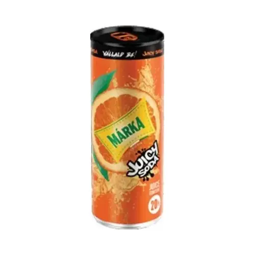 Напій сильногазований із соком і зі смаком Апельсину MARKA JUICY SODA 250 мл ж/б Угорщина