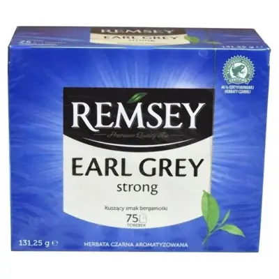 Чай чорний Сивий Граф із бергамотом міцний Remsey Earl Grey strong (75х1,75г) 131,25г Польща