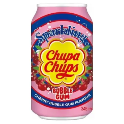 Напій газований зі смаком вишневої жувальної гумки Chupa Chups Bubble Gum 345мл Корея
