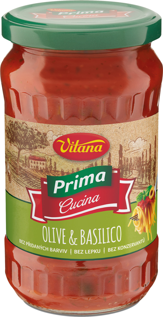 Соус томатний з оливками та базиліком до пасти Vitana Olive&Basilico 350г Чехія