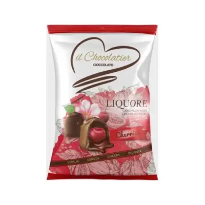 Цукерки із темного шоколаду Вишня в лікері Eurochoc il Chocolatier Liquore Cherries 150г Іспанія