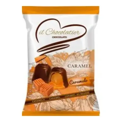 Конфеты из молочного шоколада с карамельным кремом il Chocolatier Caramel.  Состав: 60% молочный шоколад: сахар, какао-масло, сухо