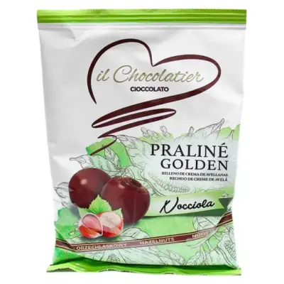 Цукерки праліне з горіховим кремом БЕЗ ГЛЮТЕНУ Eurochoc il Chocolatier Praline Golden 150г Іспанія