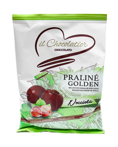 Цукерки праліне з горіховим кремом БЕЗ ГЛЮТЕНУ Eurochoc il Chocolatier Praline Golden 100г Іспанія
