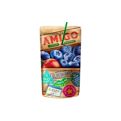 Сік Чорниця - Яблуко Amigo Blueberry та Apple 200 мл Македонія