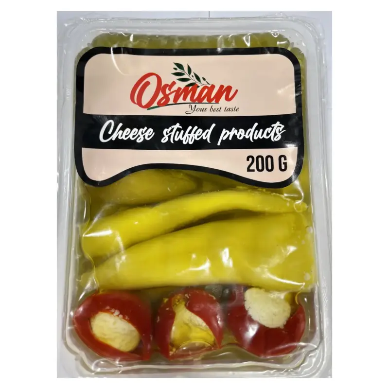 Мікс перець фаршированих сиром 3 різновиди в соняшниковій олії Osman Chees Stuffed products 200 г Турц