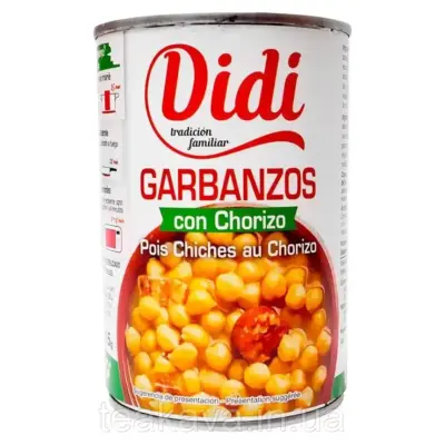 Нут із ковбасою та чоризо Didi Garbanzos con Chorizo 415 г Іспанія