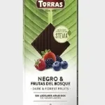 Шоколад чорний без цукру і глютену з лісовими ягодами Torras Stevia Negro & Frutas del Bosquo 125 г Іспанія